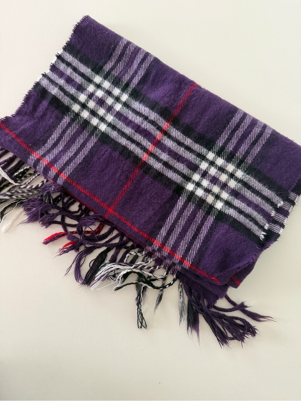 Purple Plaid Fringe Scarf - Women Accessories
